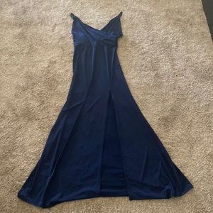 Navy blue full length dress